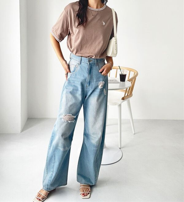 GeeRA（ジーラ）の「【ＵＳ．ＰＯＬＯ．ＡＳＳＮ】ライン配色Ｔシャツ（Tシャツ）」｜詳細画像