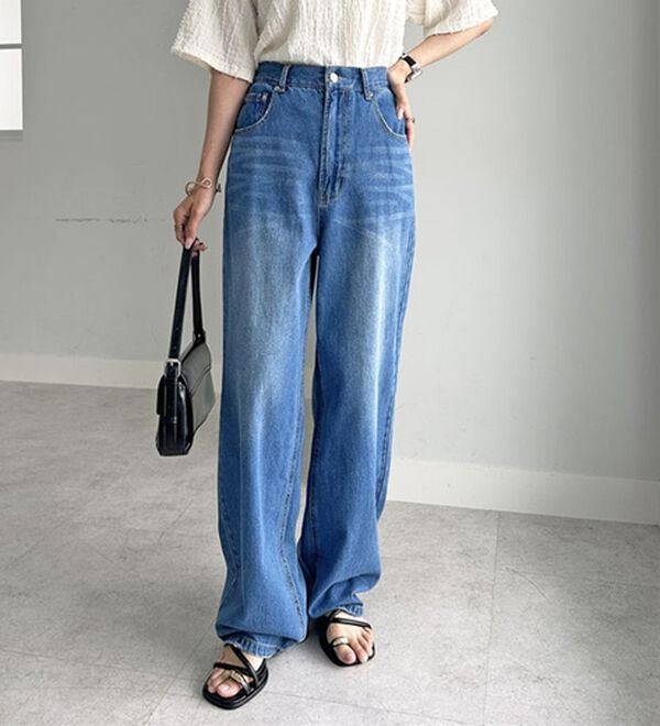 GeeRA（ジーラ）の「ハイウエストストレートデニム（ワイドパンツ・ガウチョ）」｜詳細画像