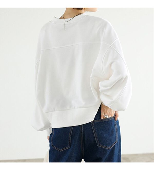 GeeRA（ジーラ）の「裏毛フロッキーロゴ短丈スウェット（トレーナー・スウェット）」｜詳細画像