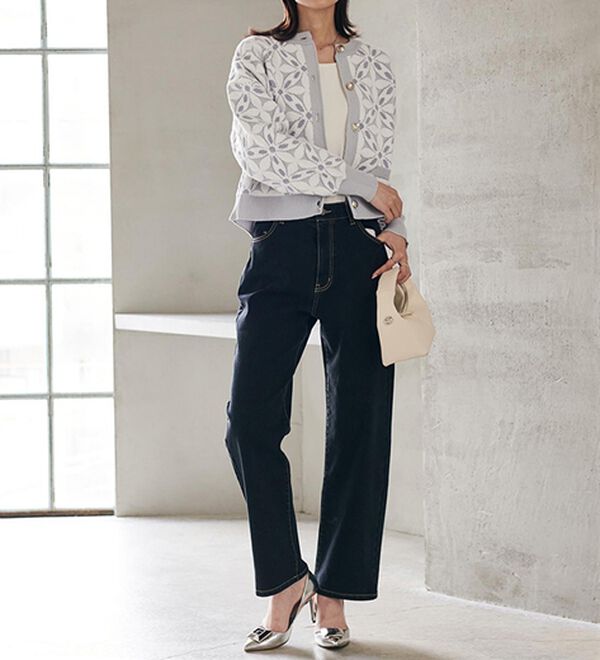 RANAN（ラナン）の「【裏起毛】ウエストゴムなのにスッキリ穿けるデニム（フルレングスパンツ）」｜詳細画像