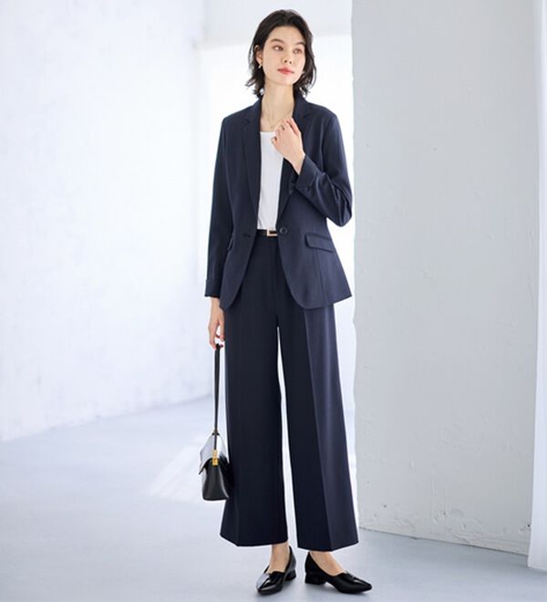 GeeRA（ジーラ）の「【2点セット】選べるボトム！洗えて型くずれしないパンツスーツセット（パンツスーツ）」｜詳細画像