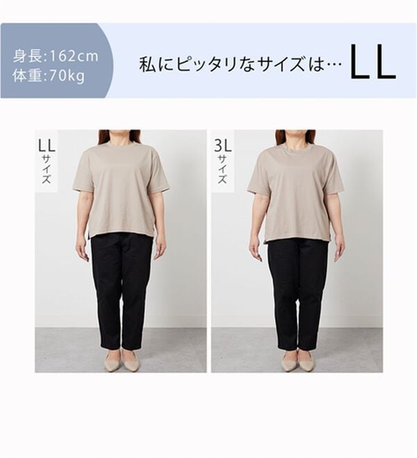 BELLUNA（ベルーナ）の「Ｔシャツが苦手な方に！ひんやり綿混ニットＴ【選べるデザイン】（ニット・セーター）」｜詳細画像