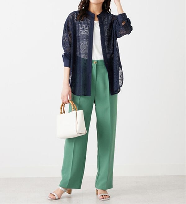 BELLUNA（ベルーナ）の「上品レース素材シャツチュニック（チュニック）」｜詳細画像