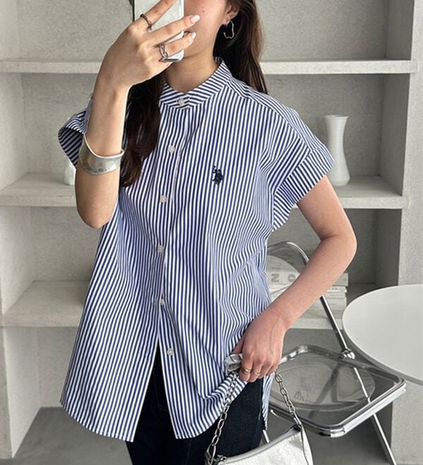 GeeRA（ジーラ）の「【ＵＳ．ＰＯＬＯ．ＡＳＳＮ】フレンチスリーブシャツ（シャツ）」｜詳細画像