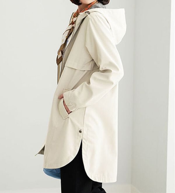 BELLUNA（ベルーナ）の「はっ水加工ボンディング素材ロング丈パーカー（ロングコート）」｜詳細画像