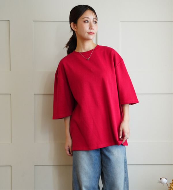 A HAPPY MARILYN（アハッピーマリリン）の「【Ｍ～８Ｌ】名品！「３つのシルエット」と「長袖／半袖」から選べる 綿混 ベーシック Ｔシャツ（Tシャツ）」｜詳細画像