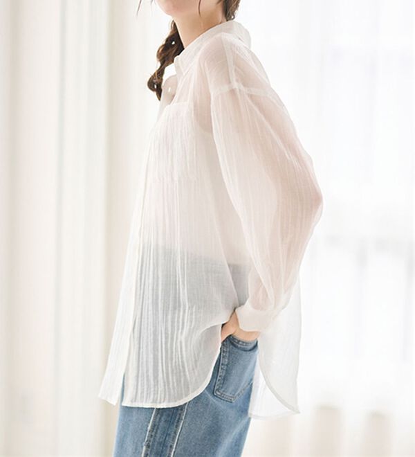 RANAN（ラナン）の「バックスリットシアーシャツ（シャツ）」｜詳細画像