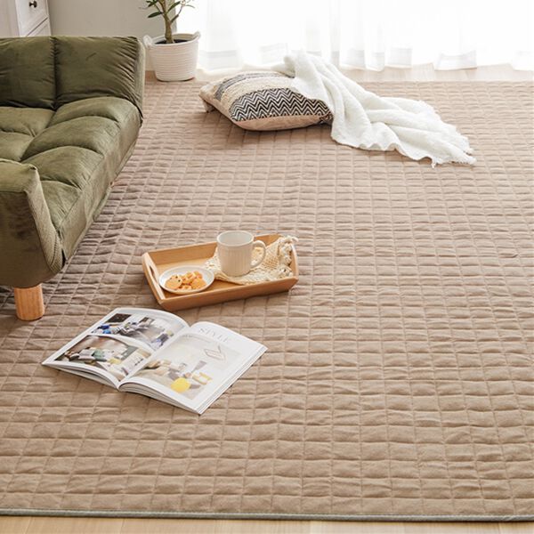 iellio（イエリオ）の「肌触りやわらか！綿１００％タオル地ラグ＜洗濯機で洗える・コットン・カーペット・オールシーズン・裏面滑り止め加工＞（ラグ）」｜モカベージュ