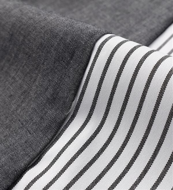 BELLUNA（ベルーナ）の「ストライプ&times;異素材切替シャツチュニック（チュニック）」｜詳細画像