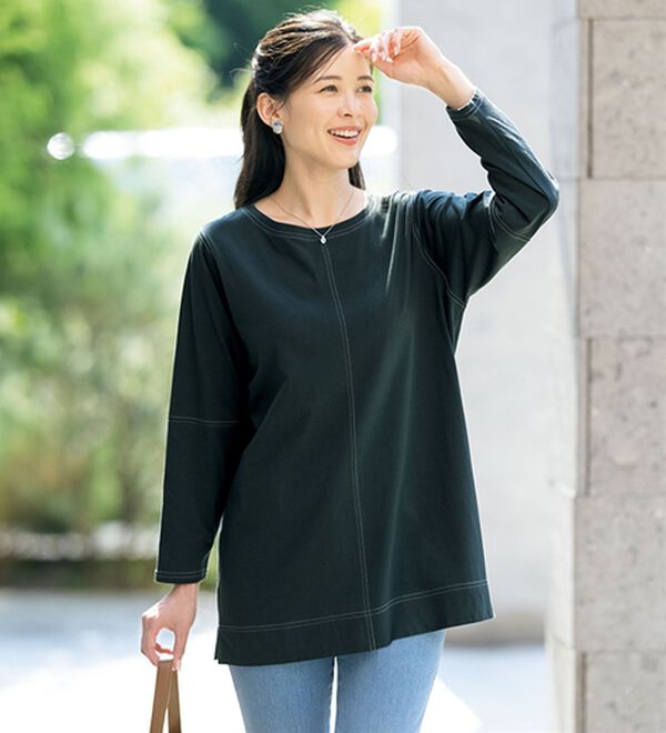 ルフラン（ルフラン）の「【４色組】もう汗らない！ステッチＴシャツ（Tシャツ）」｜詳細画像