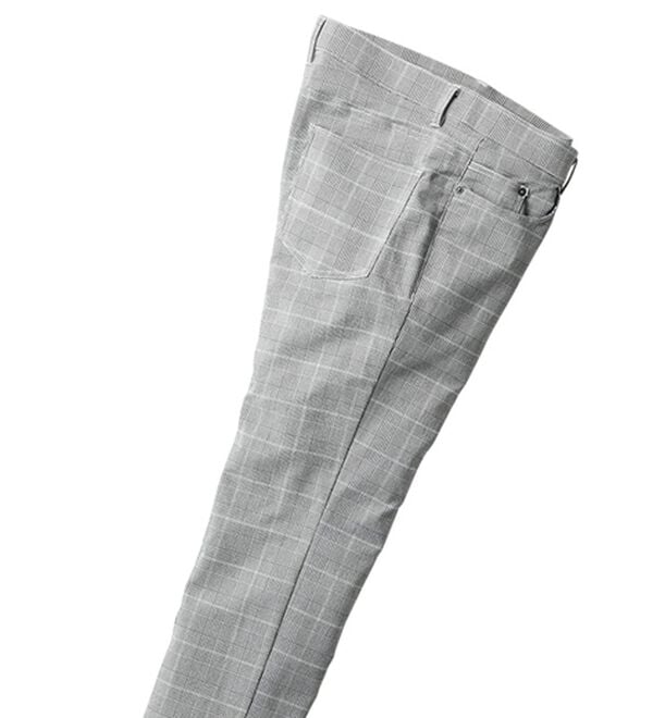 「いつでも活躍！５ポケットストレッチパンツ（メンズフルレングスパンツ）」｜グレンチェック