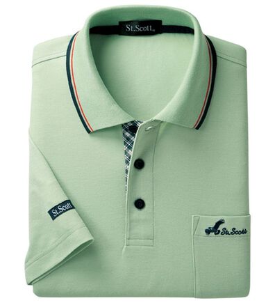 「ブランドデザイン５分袖ポロシャツ（メンズポロシャツ）」