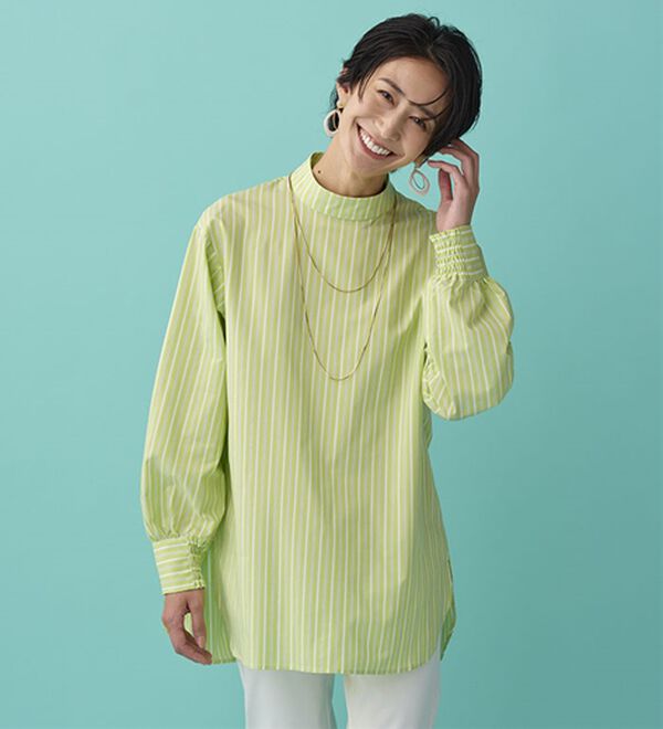 BELLUNA（ベルーナ）の「＜ＳＯＬＯＴＥＸ（Ｒ）＞ストレッチハイネックブラウス（ブラウス）」｜詳細画像