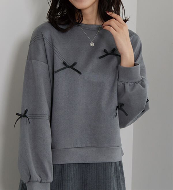 BELLUNA（ベルーナ）の「スエード調リボンモチーフチュニック（チュニック）」｜詳細画像