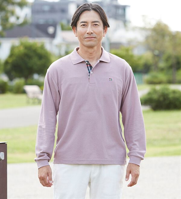 「＜アーノルド　パーマー＞ワンポイント刺しゅう鹿の子ポロシャツ（長袖・半袖）（メンズポロシャツ）」｜詳細画像