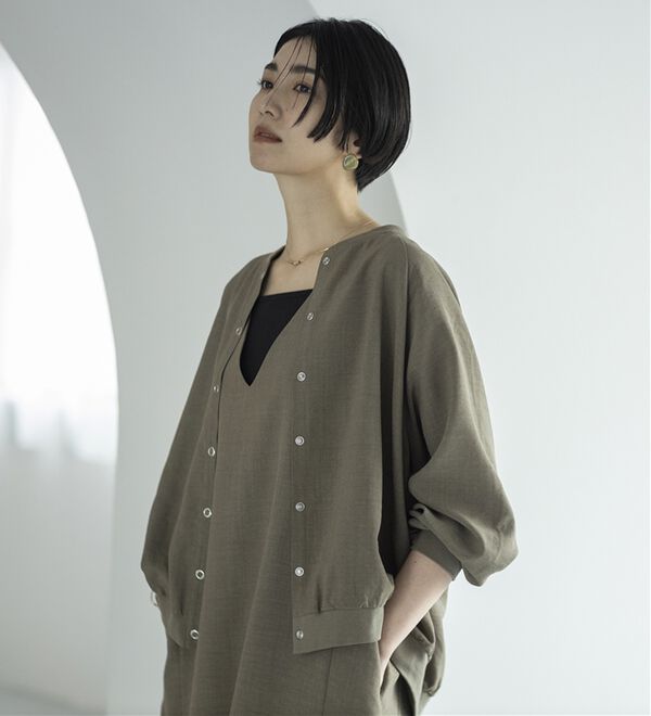 サラリ麻調素材リブ使いカーディガン - ベルーナ【公式】 