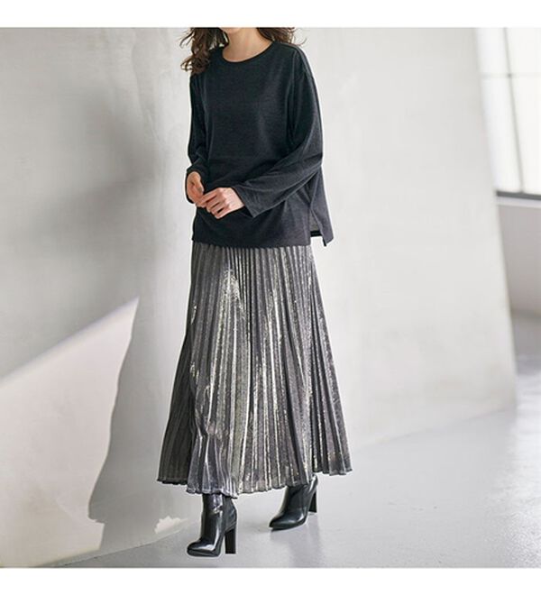 RANAN（ラナン）の「シャイニープリーツスカート（ロングスカート）」｜詳細画像