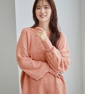 GeeRA（ジーラ）の「ゆるっと柔らか！袖ボリュームメランジニット（ニット・セーター）」｜ピンク