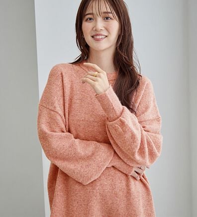 GeeRA（ジーラ）の「ゆるっと柔らか！袖ボリュームメランジニット（ニット・セーター）」
