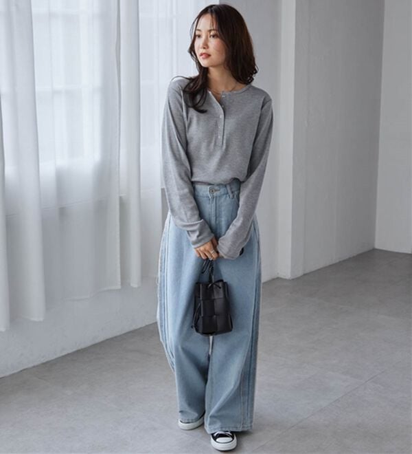 RANAN（ラナン）の「ヘンリーネックワッフルロンＴ（カットソー）」｜詳細画像