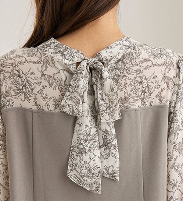 BELLUNA（ベルーナ）の「バックリボン使いプリント切替チュニック（その他ワンピース）」｜詳細画像