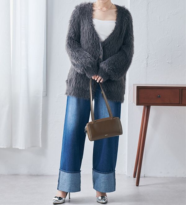 RANAN（ラナン）の「ロングフェザーシャギーオーバーカーデ（ニットカーディガン）」｜詳細画像