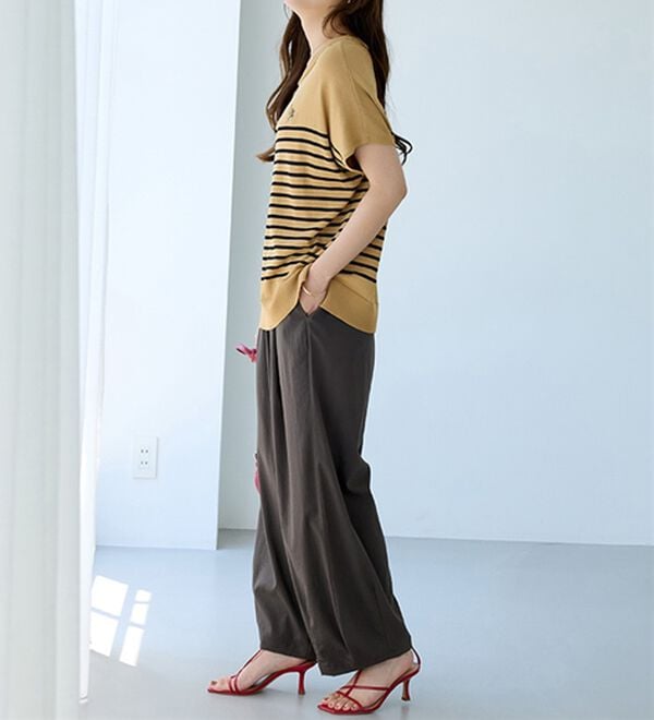 BELLUNA（ベルーナ）の「【快適Ｌａｂ．】Tシャツより上品！ひんやり洗えるニットＴ（ニット・セーター）」｜詳細画像