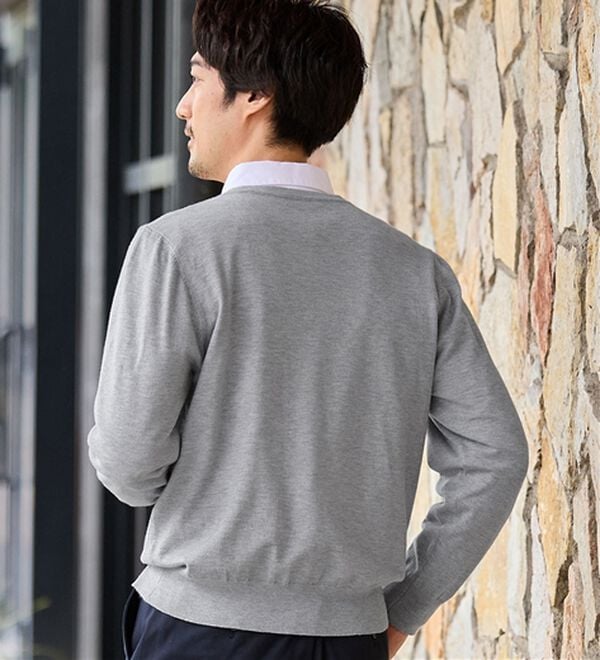 REMEN'S（リメンズ）の「【洗える】やわらかタッチＶネックセーター（メンズニット・セーター）」｜詳細画像