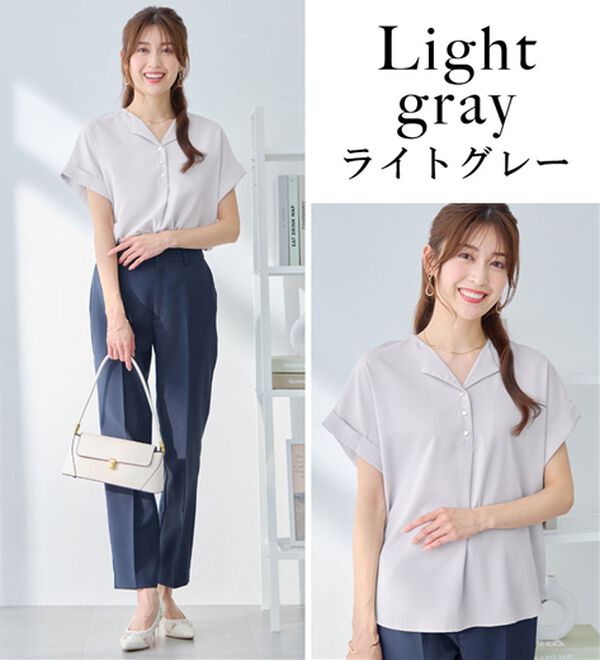 alotta（アロッタ）の「衿デザイン大人上品とろみブラウス（ブラウス）」｜詳細画像