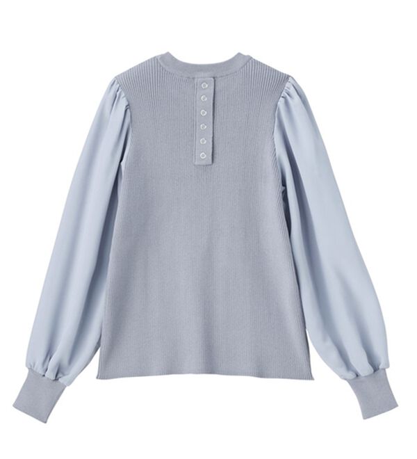 GeeRA（ジーラ）の「バックボタン袖異素材リブニット（ニット・セーター）」｜詳細画像