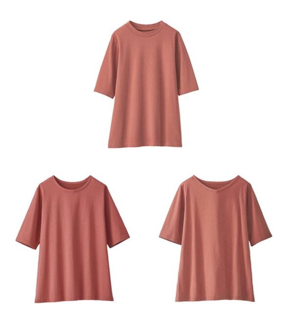 BELLUNA（ベルーナ）の「綿１００％抗菌防臭汗ジミ対策プルオーバー（カットソー）」｜ローズブラウン