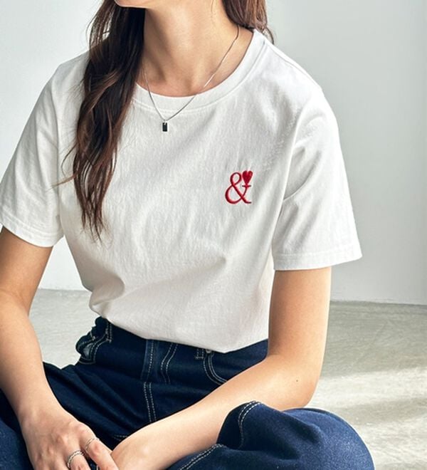 GeeRA（ジーラ）の「アンドハート刺しゅうＴシャツ（Tシャツ）」｜詳細画像