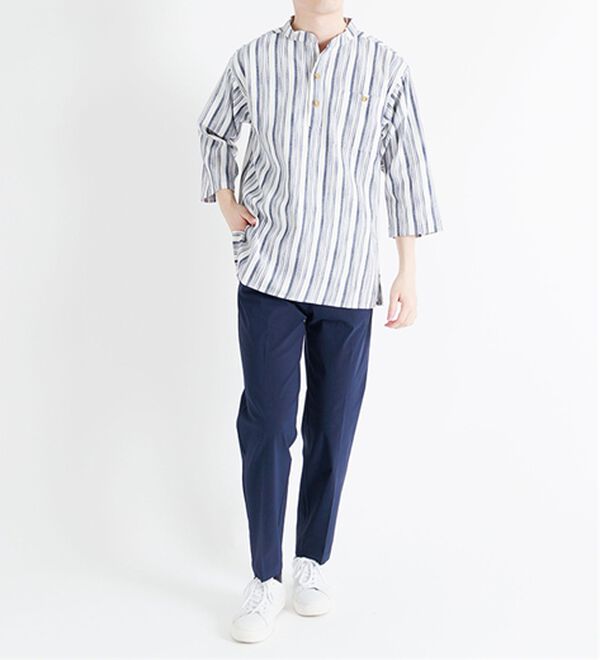 「ざっくり木綿のゆったりリラックスシャツ（メンズシャツ）」｜詳細画像