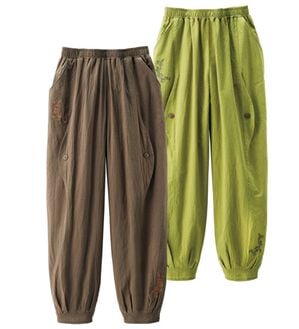 ルフラン（ルフラン）の「【２本組】さらり綿素材デザインパンツ（フルレングスパンツ）」｜2本組