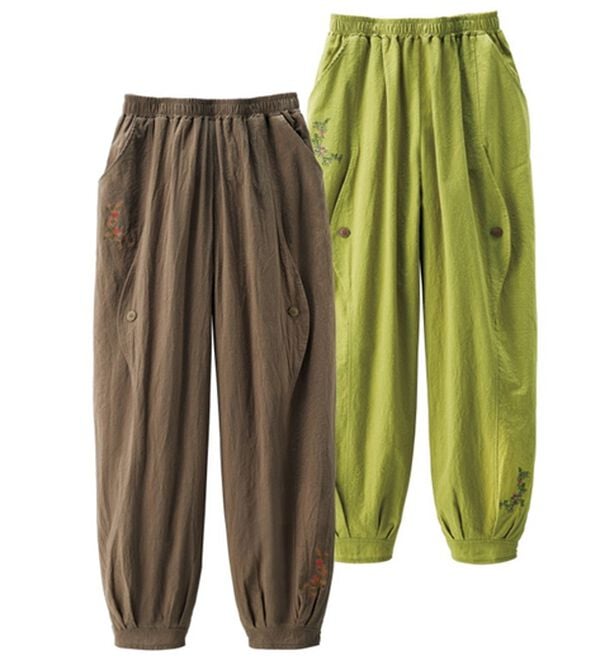 ルフラン（ルフラン）の「【２本組】さらり綿素材デザインパンツ（フルレングスパンツ）」｜2本組