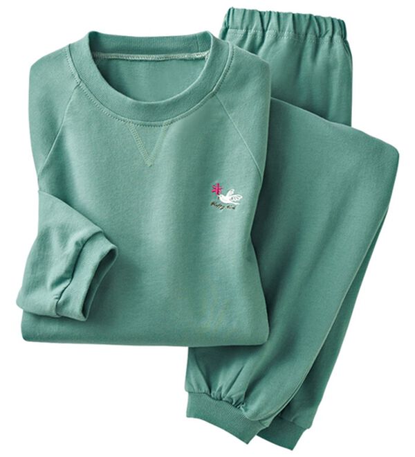 LAVIENNE（ラヴィエンヌ）の「綿１００％ゆったり刺しゅうスウェットパジャマ（パジャマ・ルームウェア）」｜詳細画像