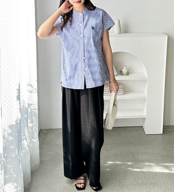 GeeRA（ジーラ）の「【ＵＳ．ＰＯＬＯ．ＡＳＳＮ】フレンチスリーブシャツ（シャツ）」｜詳細画像