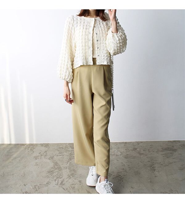 GeeRA（ジーラ）の「ぽこぽこ素材２ＷＡＹカーディガン（カットソー）」｜詳細画像