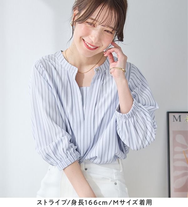 Viola e Viola（ヴィオラ エ ヴィオラ）の「さらさらＥＡＳＹ　２ＷＡＹ衿デザインブラウス（ブラウス）」｜詳細画像