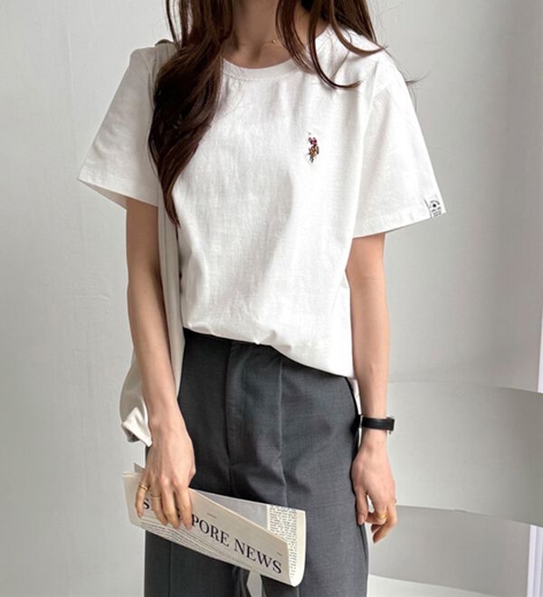 GeeRA（ジーラ）の「【ＵＳ．ＰＯＬＯ．ＡＳＳＮ】接触冷感ワンポイント刺繍Ｔシャツ（Tシャツ）」｜詳細画像