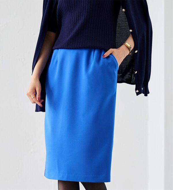 美品 細め LEONARD FASHION ミモレ ロング タイトスカート 