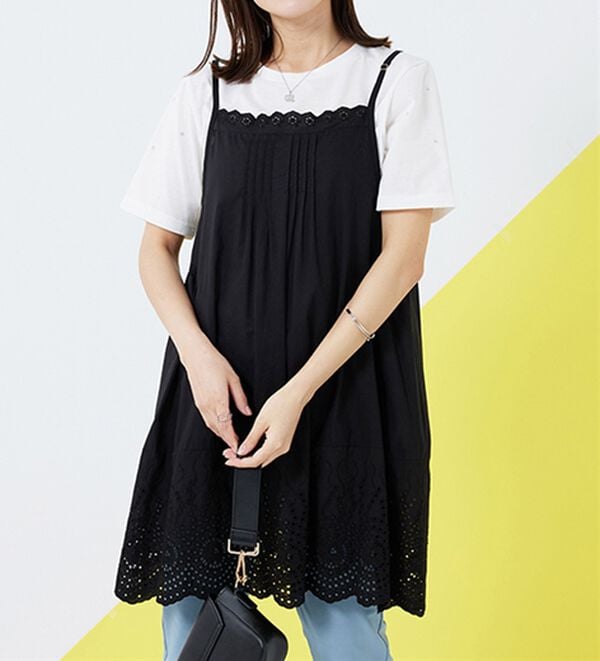 BELLUNA（ベルーナ）の「刺しゅう使いキャミチュニックアンサンブル（チュニック）」｜詳細画像