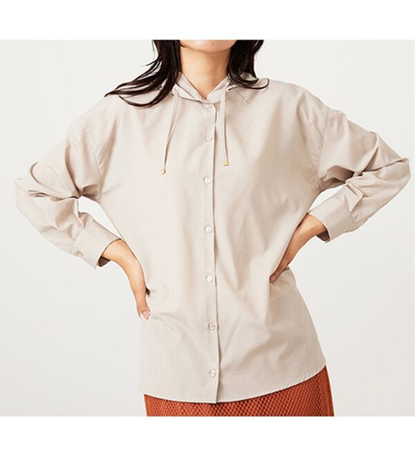 BELLUNA（ベルーナ）の「シアー素材フードデザインシャツ（シャツ）」｜詳細画像