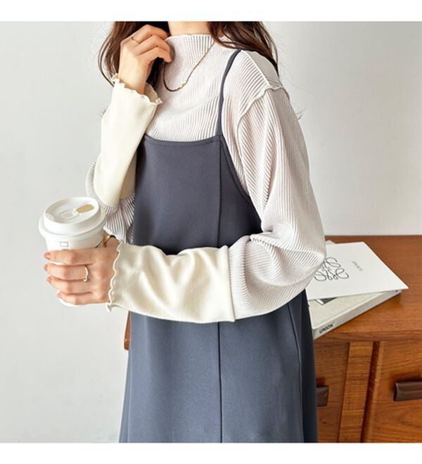 GeeRA（ジーラ）の「異素材ドッキング配色メロープルオーバー（カットソー）」｜詳細画像