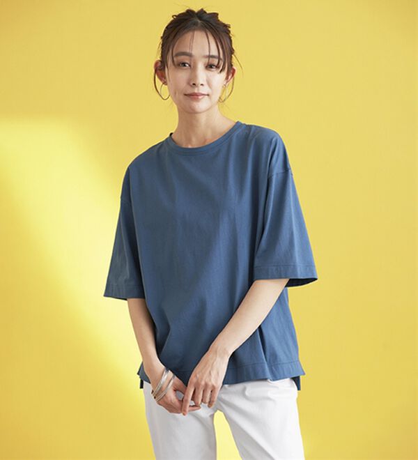 BELLUNA（ベルーナ）の「ひんやリッチコットン大人のゆったりプルオーバー（カットソー）」｜詳細画像