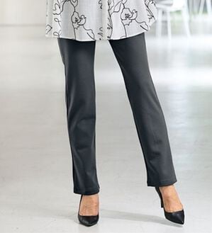 BELLUNA（ベルーナ）の「日本製裏起毛ハイテンションパンツ（フルレングスパンツ）」｜チャコール