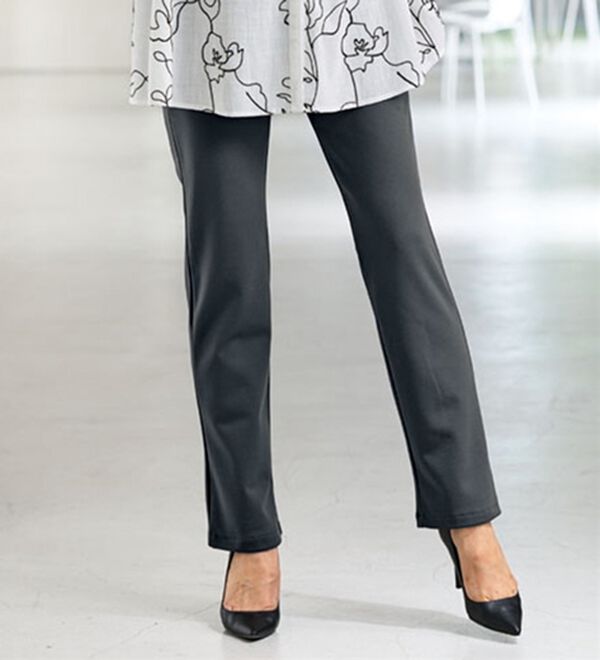 BELLUNA（ベルーナ）の「日本製裏起毛ハイテンションパンツ（フルレングスパンツ）」｜チャコール