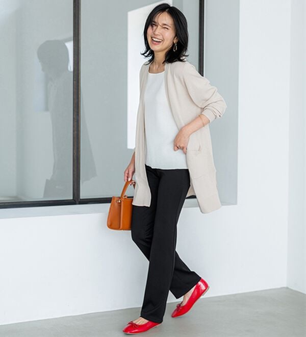 BELLUNA（ベルーナ）の「【裏起毛有無】ジャストフィットらくらくパンツ（フルレングスパンツ）」｜詳細画像