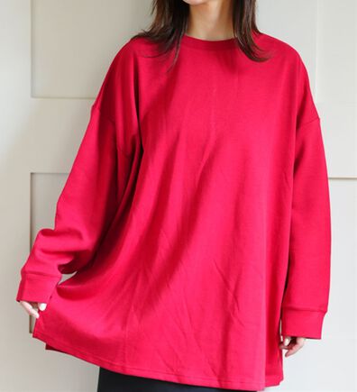 A HAPPY MARILYN（アハッピーマリリン）の「【Ｍ～８Ｌ／選べる袖丈】綿トレーナーライクビッグシルエットＴシャツ（Tシャツ）」