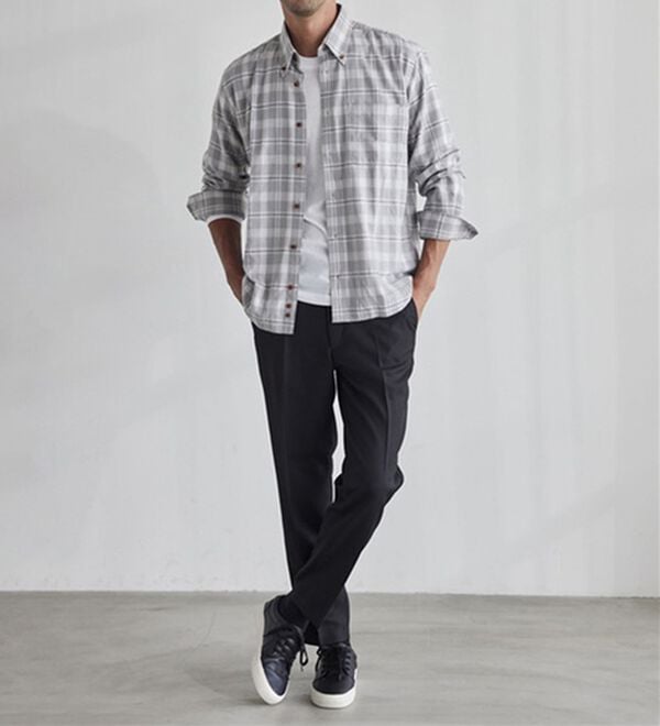 「＜バイロフト（Ｒ）＞カシミヤタッチネルシャツ（メンズシャツ）」｜詳細画像